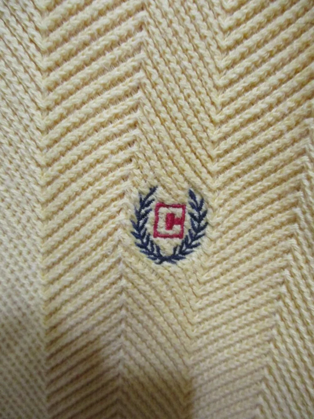 1990's Chaps Golden Yellow Herringbone Pull Over Long Sleeved Sweater  Sz. XL